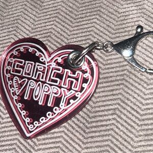 Coach Poppy Pink Heart/Mirror Keychain